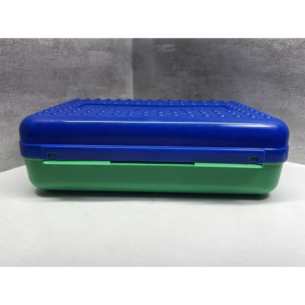 Vintage 90s Spacemaker Pencil Box Case Made in the USA Blue/Green